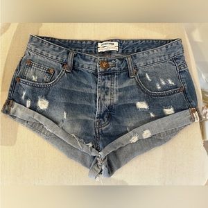 Revolve One Teaspoon Bandit Short in Blue Cult Size 27